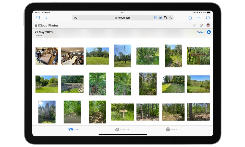 iCloud Photos download to iPad in Safari