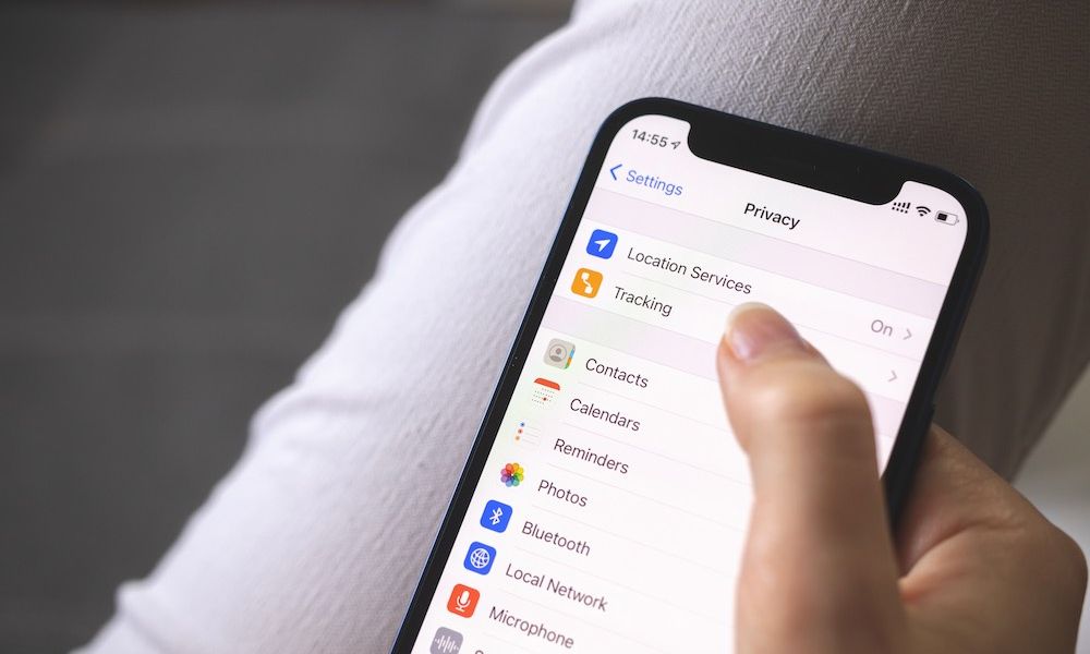 Kharkov, Ukraine August 25, 2021: iPhone Privacy and Security setting screen close up iphone settings