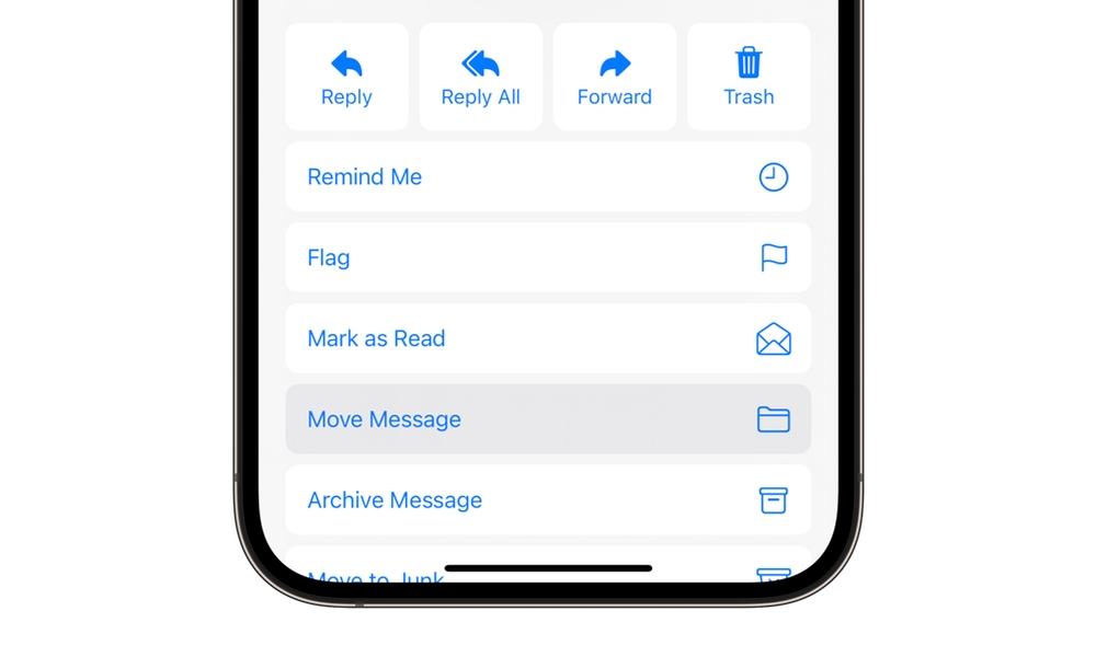 Apple Mail iPhone Move Message