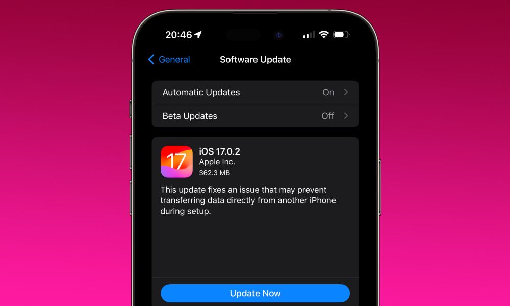 iOS 17.0.2 Update