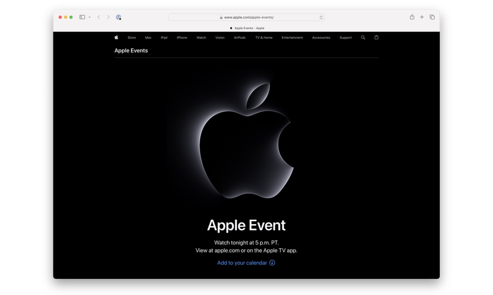 Apple Watch Scary Fast event Apple Events page