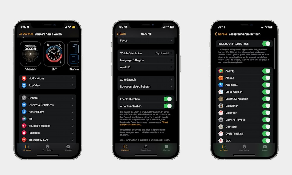 Background App Refresh Apple Watch