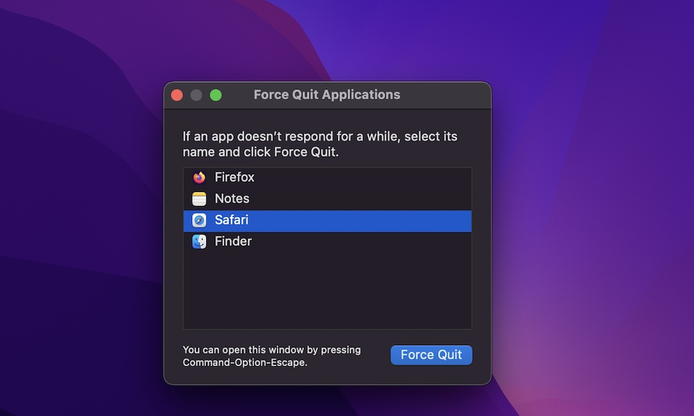 Force Quit Apps Mac