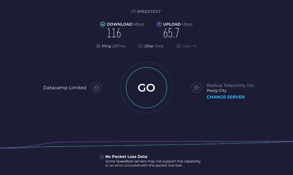 PureVPN Speedtest Manila