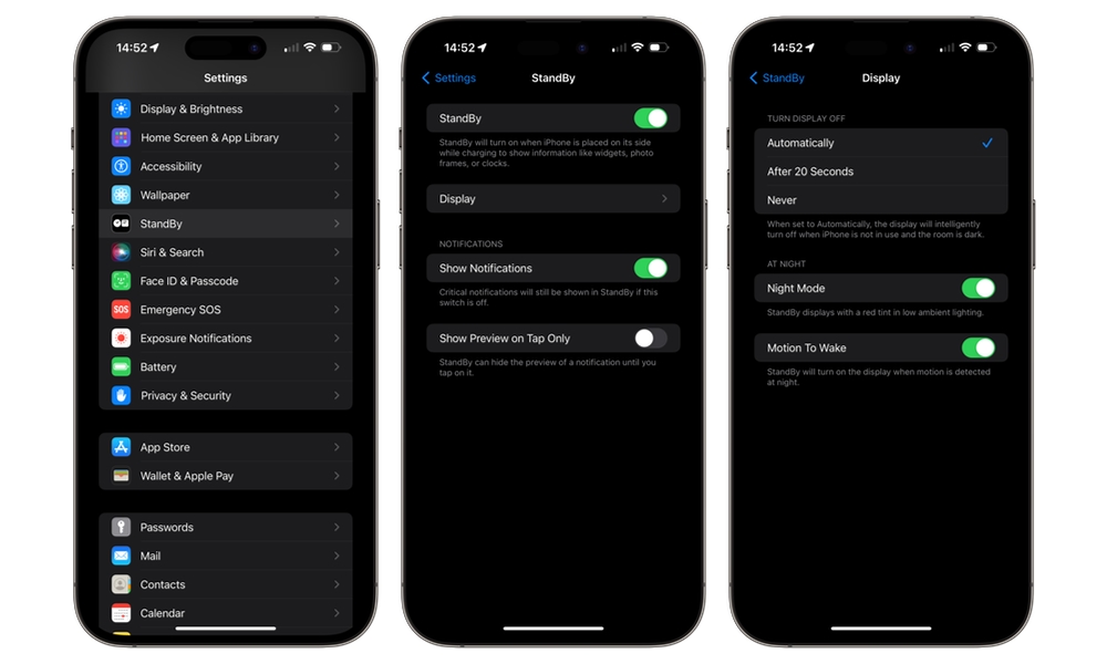 iOS 17.1 beta 2 StandBy settings