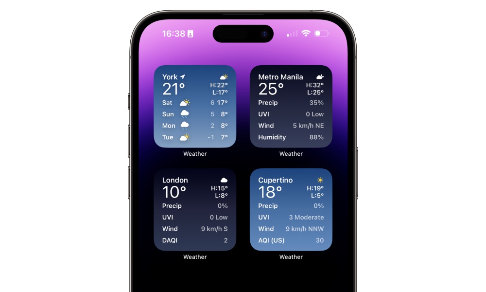 iOS 17.2 beta 1 new Daily Forecast Widget multiple locations