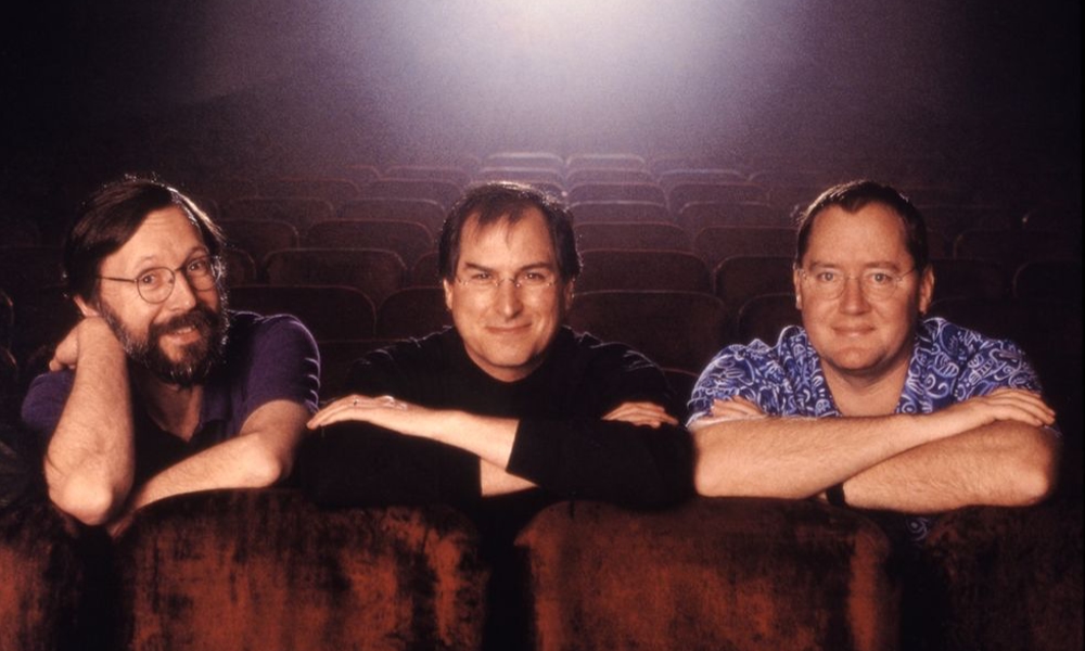 Ed Catmull, Steve Jobs, and John Lasseter at Pixar Studios, 1995.
