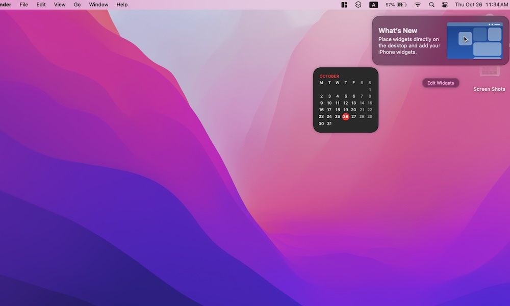Add widgets desktop Mac