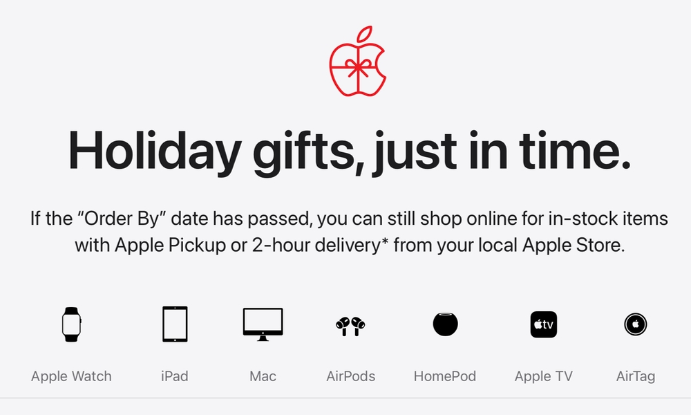 Apple 2023 Holiday Shipping Dates