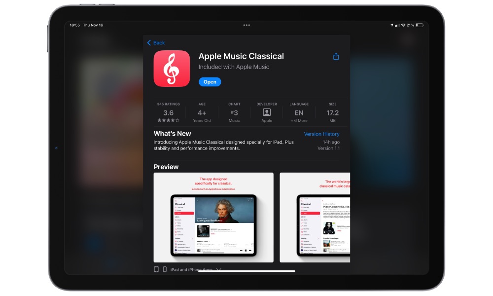 Apple Music Classical for iPad 4