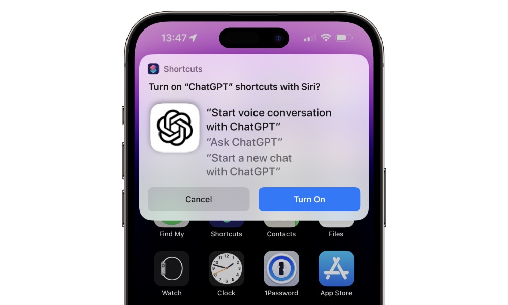 ChatGPT Siri Shortcuts
