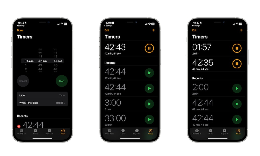 Set Multiple Timers on iPhone