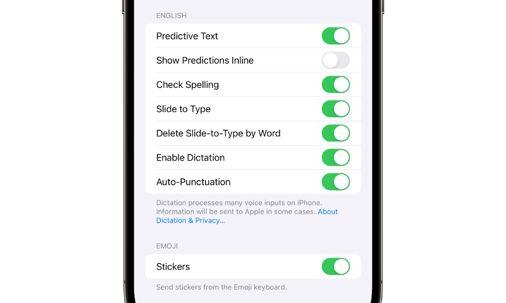 iOS 17.2 beta 3 Keyboard Show Predictions Inline