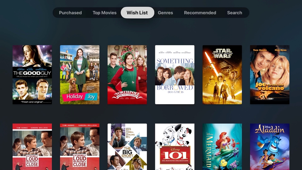 Apple TV iTunes Movies Wish List tvOS 17.1