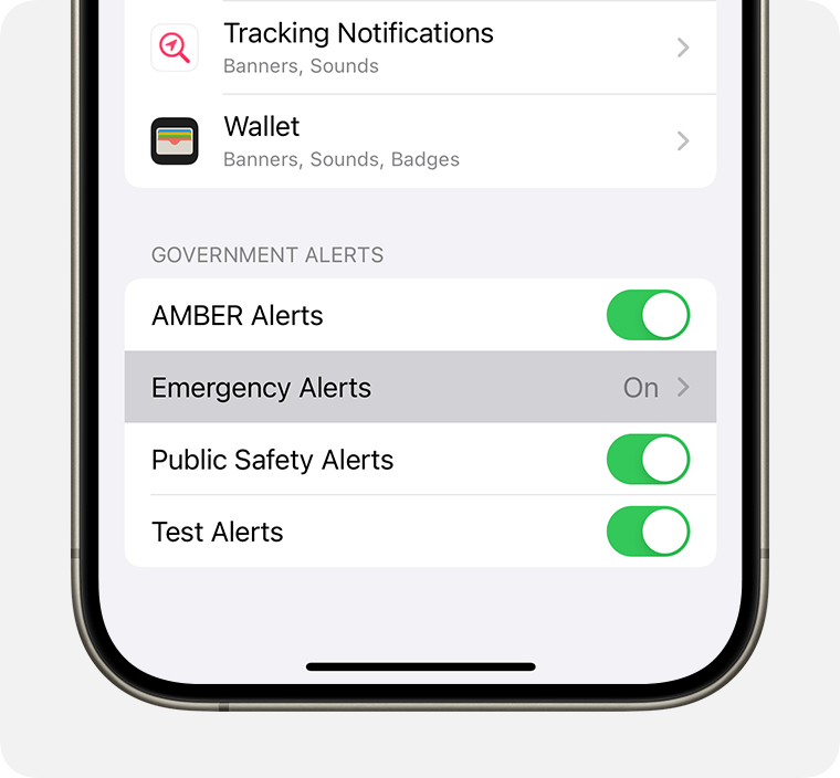 Enable Government Alerts