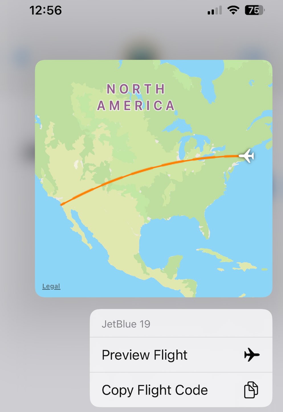 Flight Tracker iMessage Preview