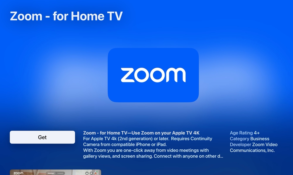 Zoom for Home TV on tvOS App Store