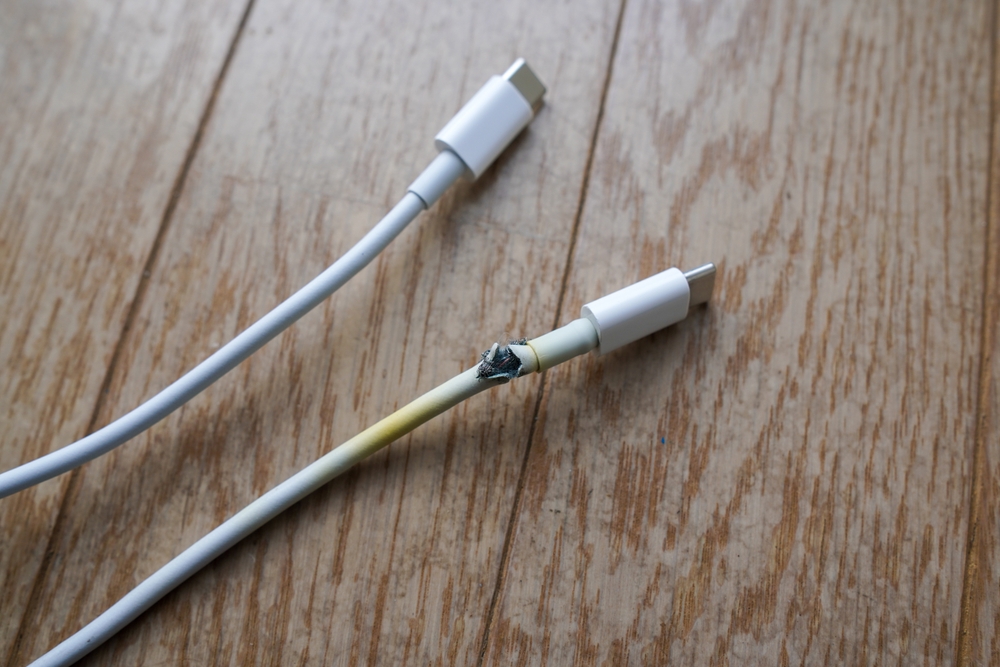 frayed charge cable iPhone