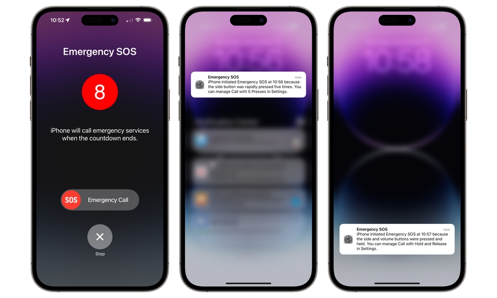 triggering emergency SOS on iPhone