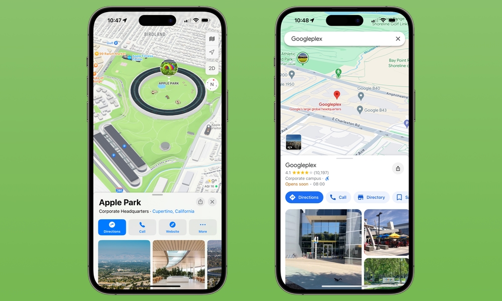 Apple Maps vs Google Maps