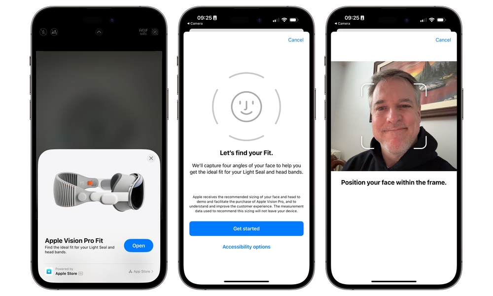 Apple Vision Pro ordering face scan