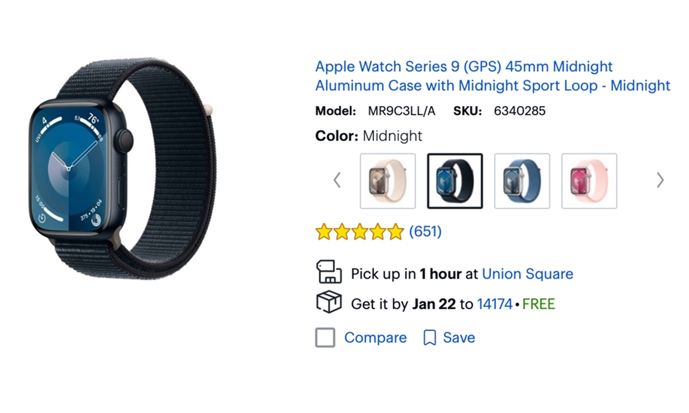 Apple Watch Series 9 GPS 45mm at Best Buy