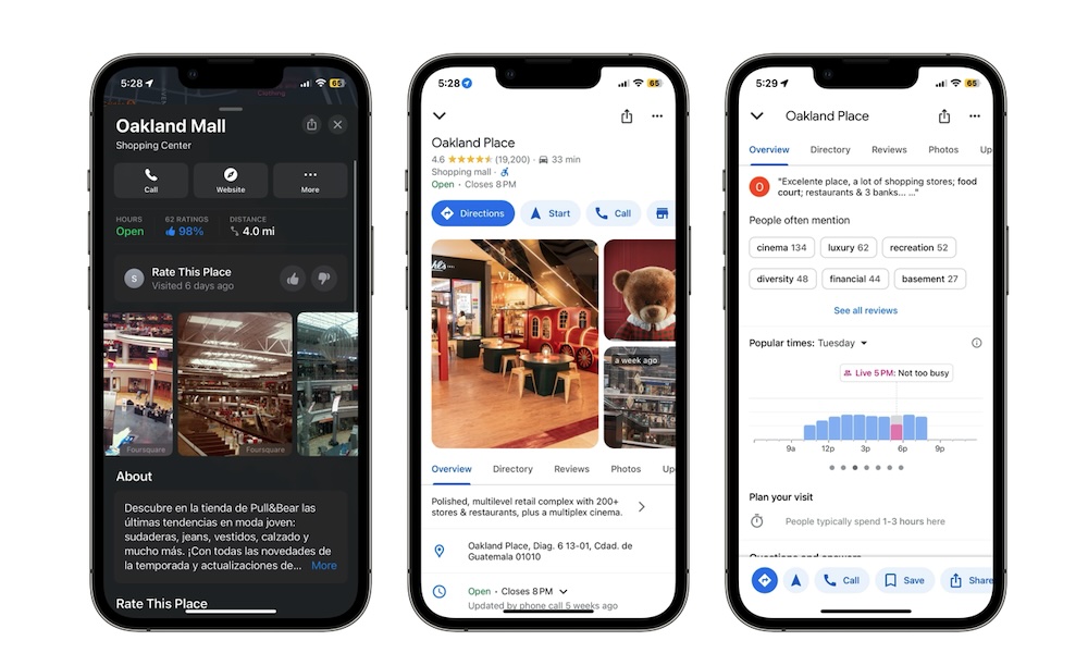 Google Maps and Apple Maps Recommendations
