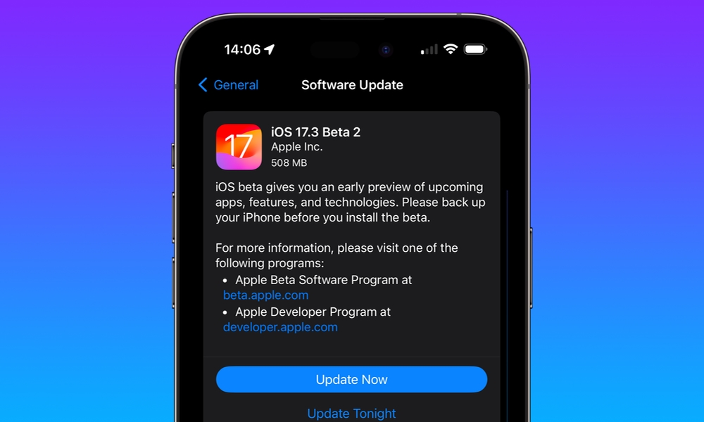 iOS 17.3 beta 2 hero