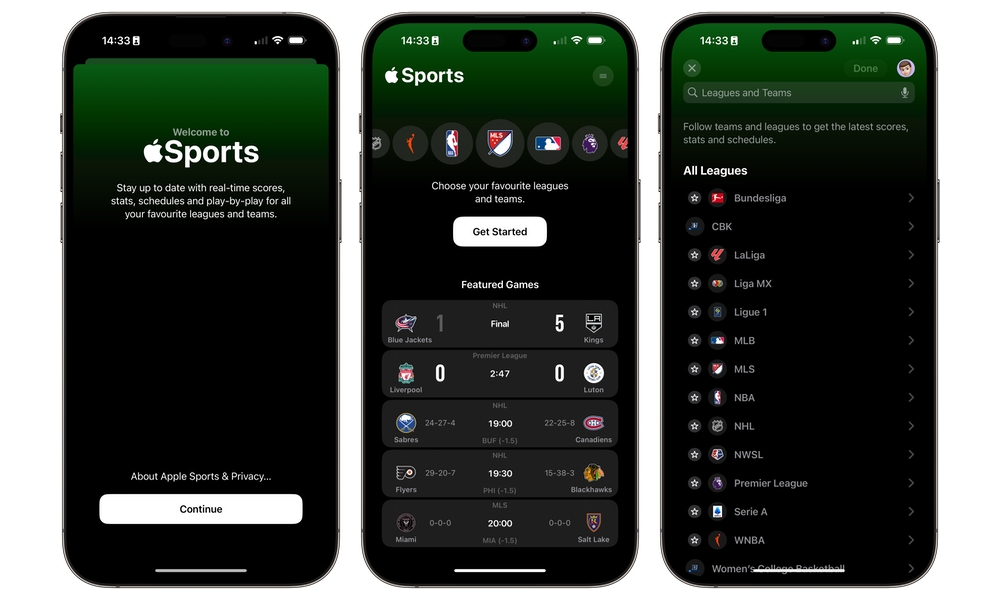 Apple Sports onboarding