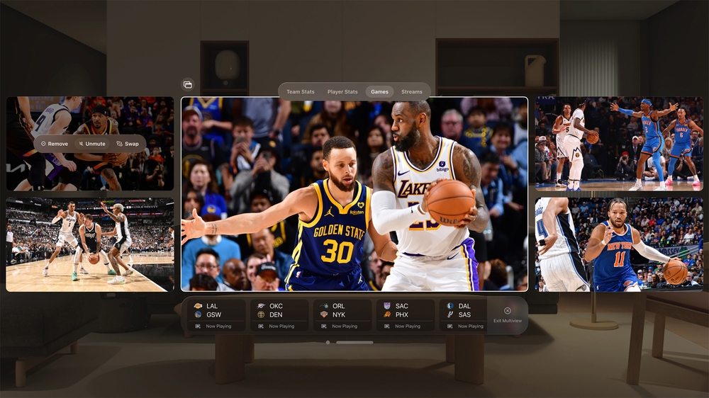 Apple Vision Pro app experiences NBA video Multiview