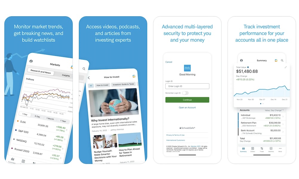 Schwab Mobile app Store