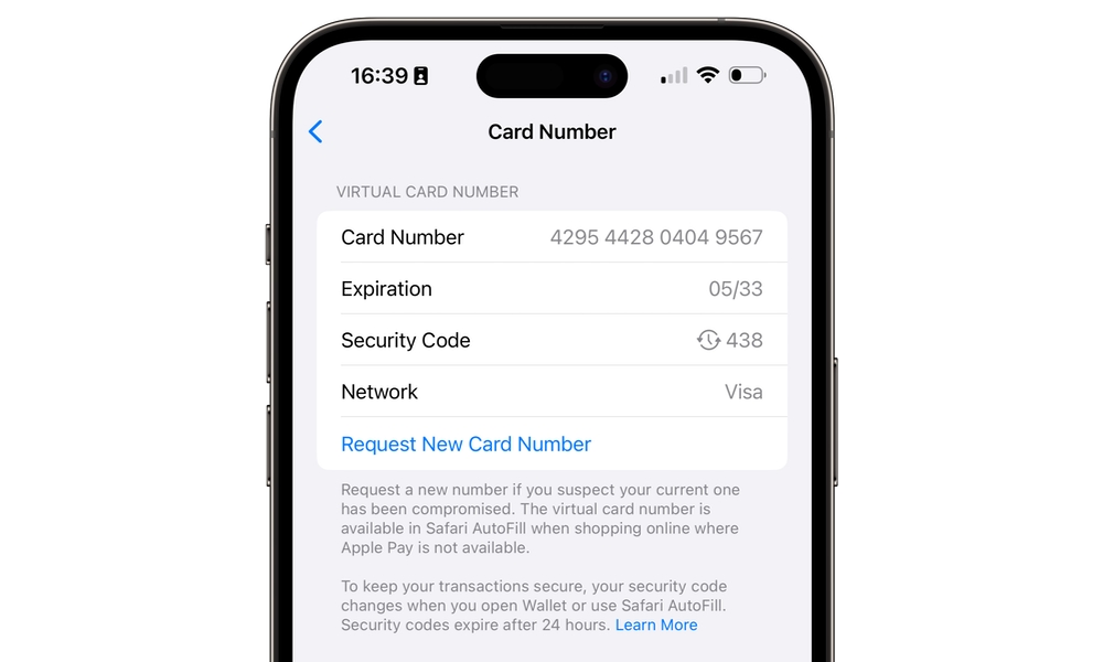 iOS 17.4 beta 2 Apple Cash Virtual Card Number