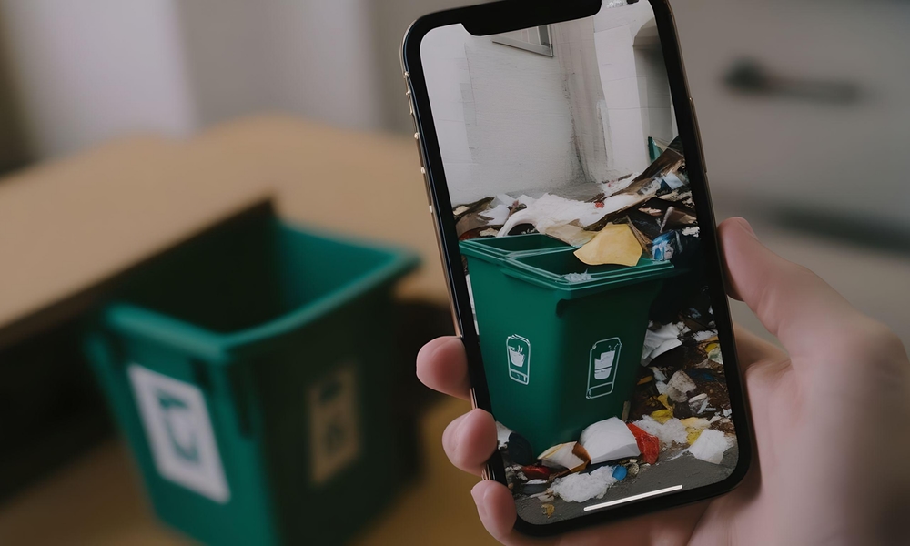 iPhone with trash can