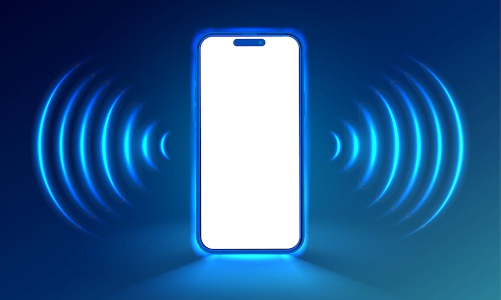 Smartphone with wifi blue neon effect 3Jul2023