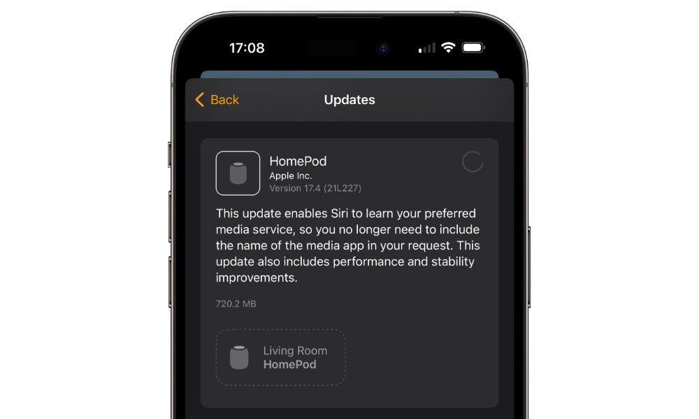 HomePod 17.4 update