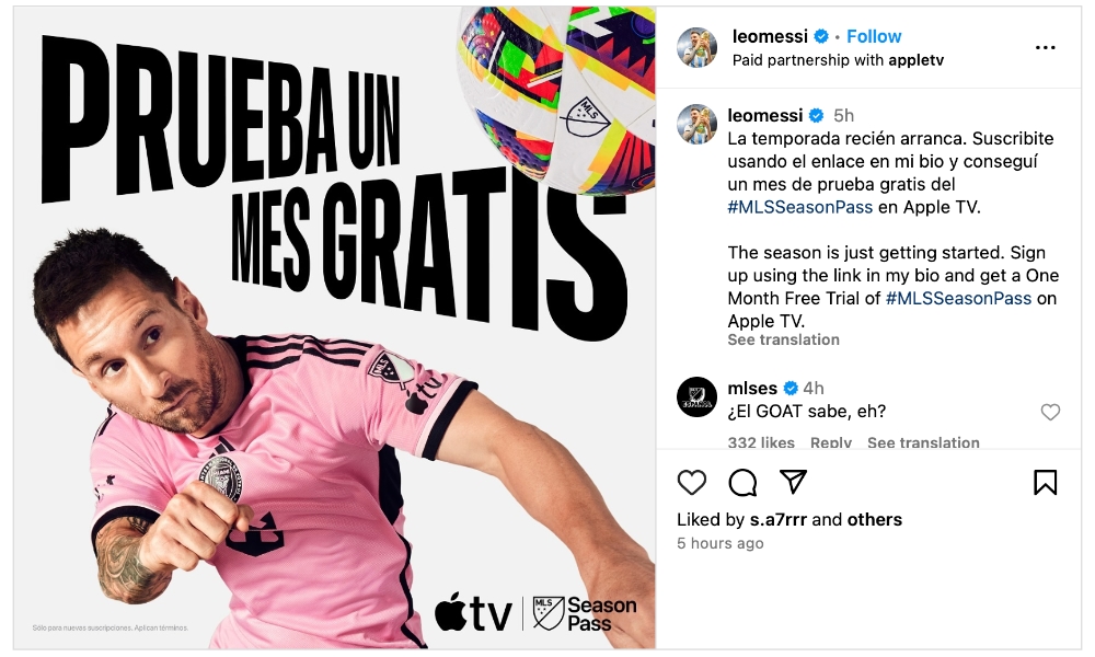 Lionel Messi MLS Season Pass Promo 2024