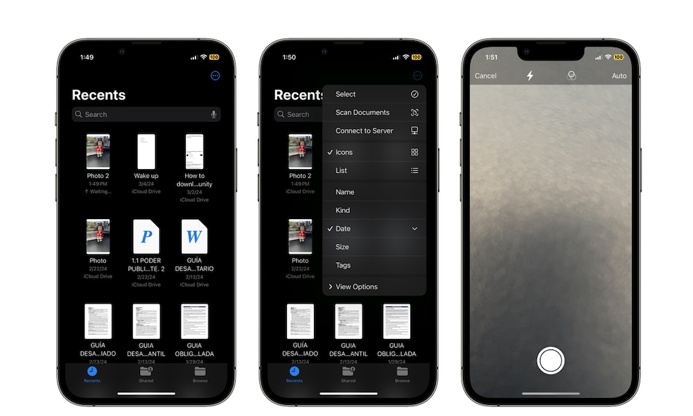 Scan documentis with Files app iPHone