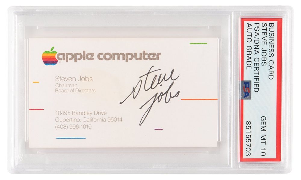 Steve Jobs signed Apple Business Card