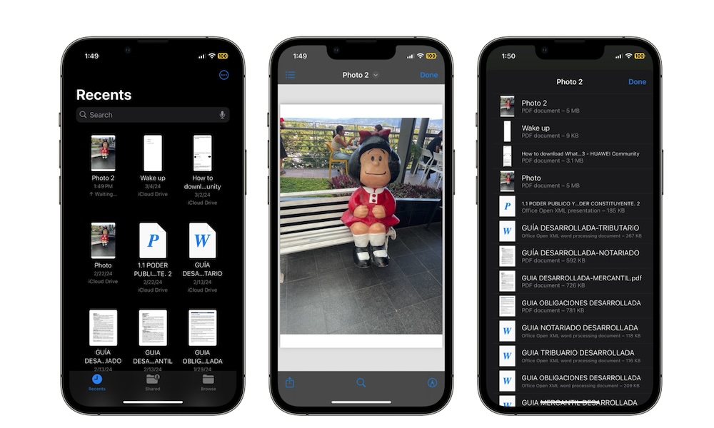 Switch Files quickly iPhone files app