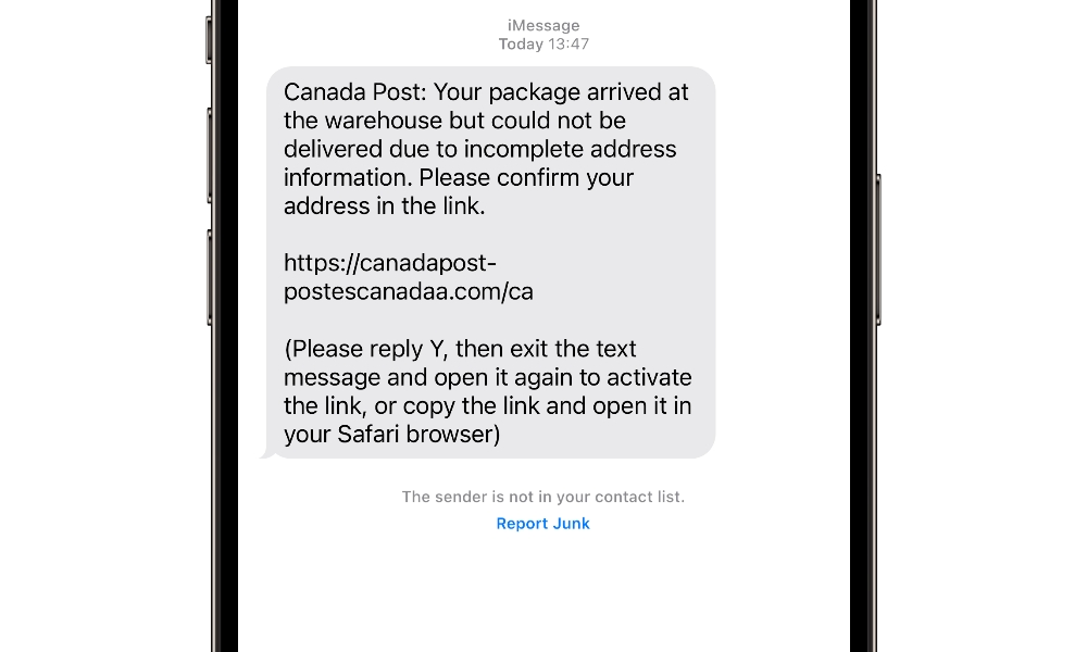 iMessage spam scam social engineering