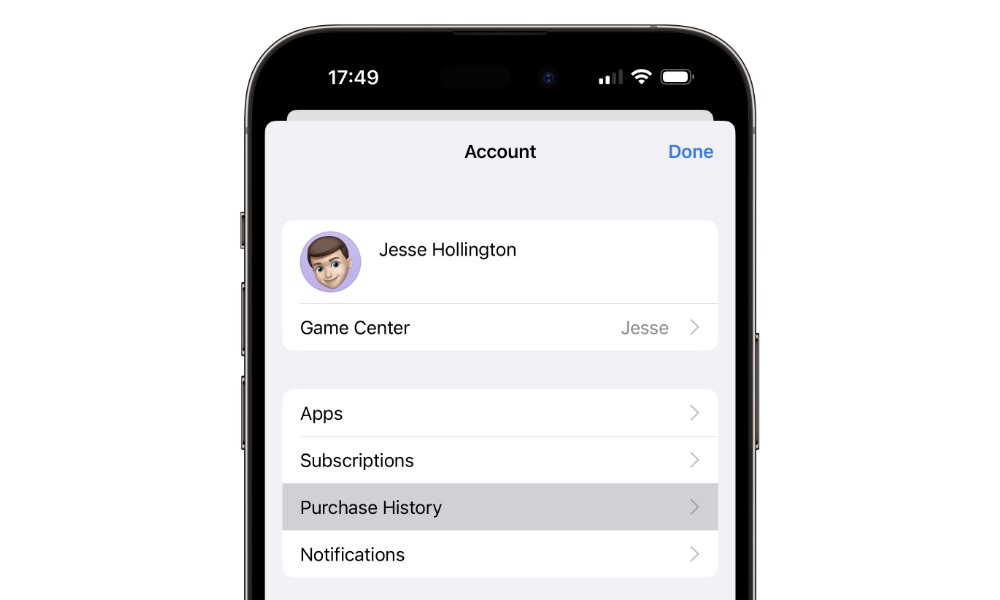 iOS 17.4 Purchase History from App Store