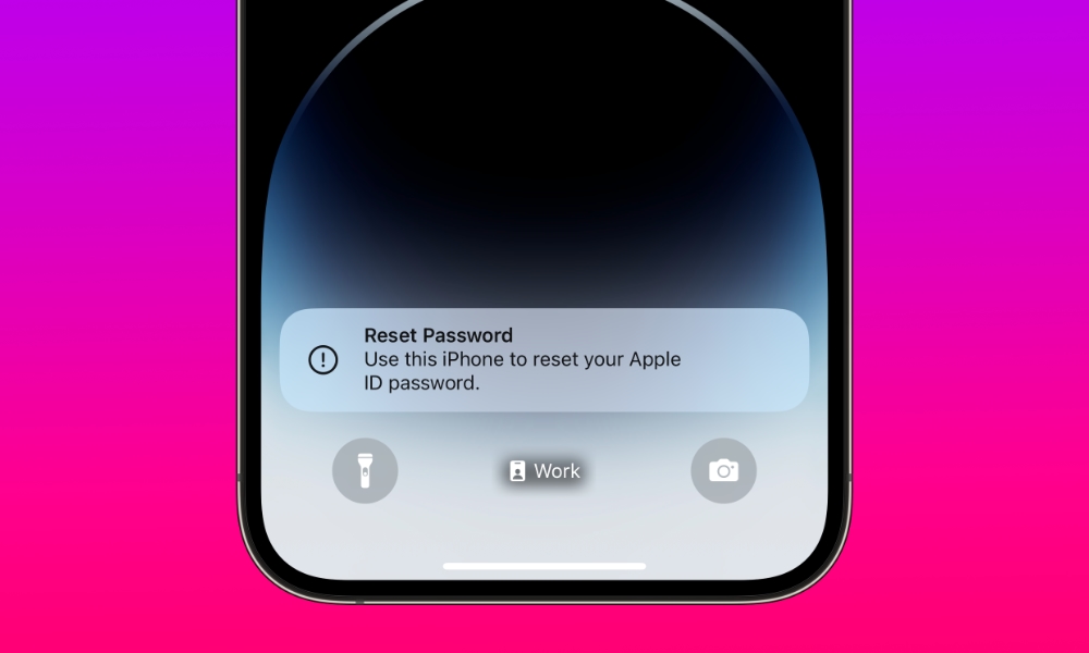 iPhone Reset Password notification