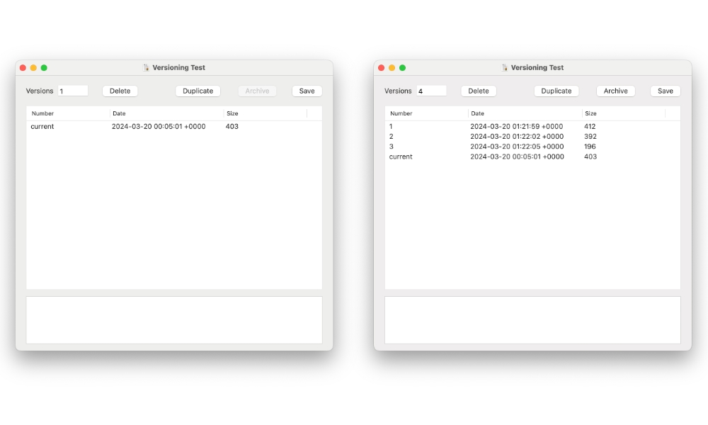 macOS 14.4 Revisionist compare file version history