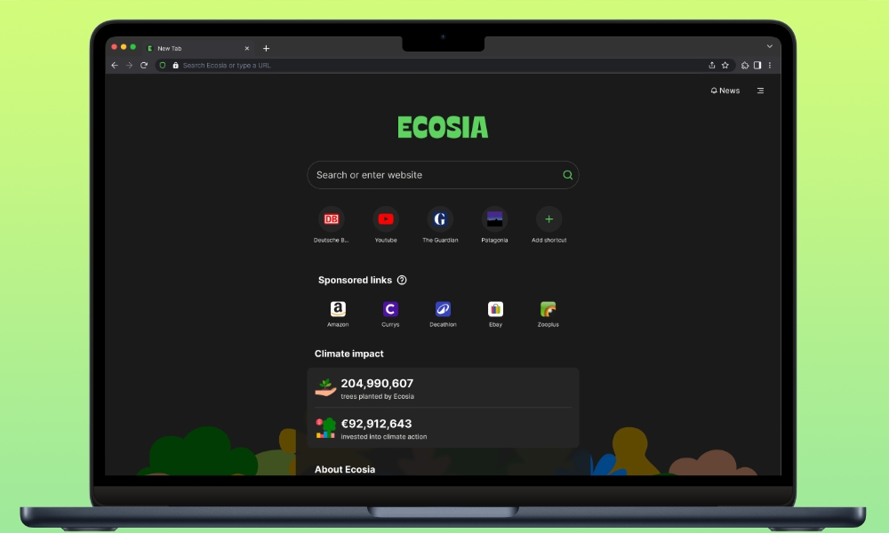 Ecosia Browser for Mac hero