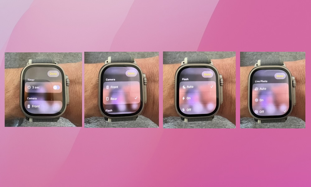 apple watch camera controls