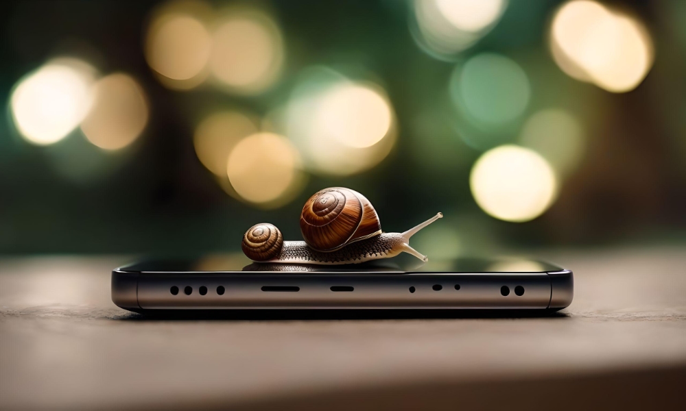 slow snail on iPhone