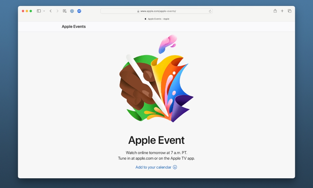 Apple Event May 7 in Safari