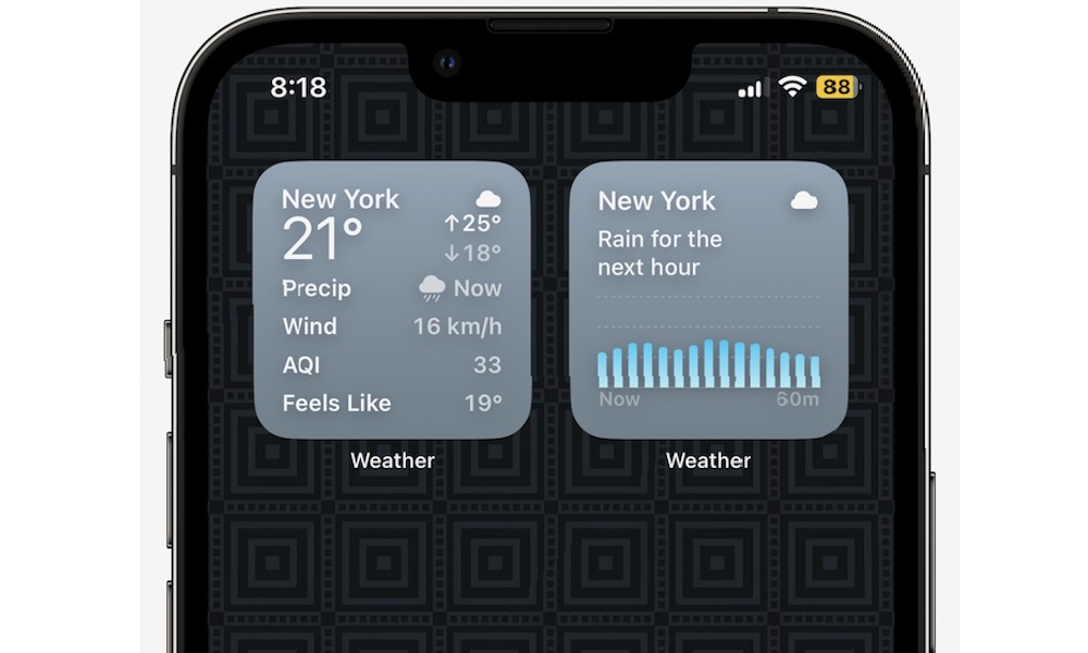 Weather widgets in iOS 18