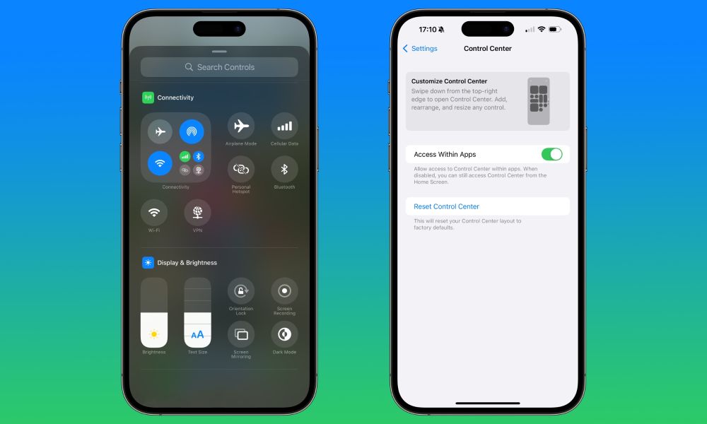 iOS 18.1 beta 5 Control Center hero iOS 18.1 beta 5 Control Center hero