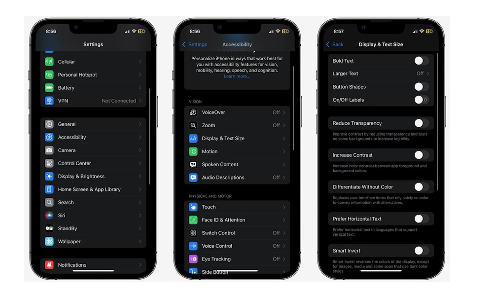 Larger Text Accessibility Settings iphone
